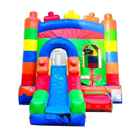 Rental Lite Building Block Bounce House with Slide and Blower