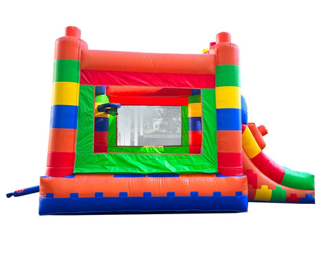 Rental Lite Building Block Bounce House with Slide and Blower