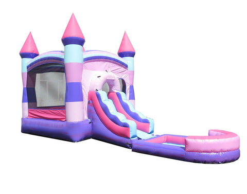 Rental Lite Deluxe Pink Inflatable Bounce House with Slide Combo with Blower and Pool