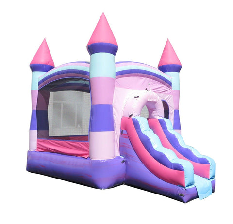 Rental Lite Deluxe Pink Inflatable Bounce House with Slide Combo with Blower