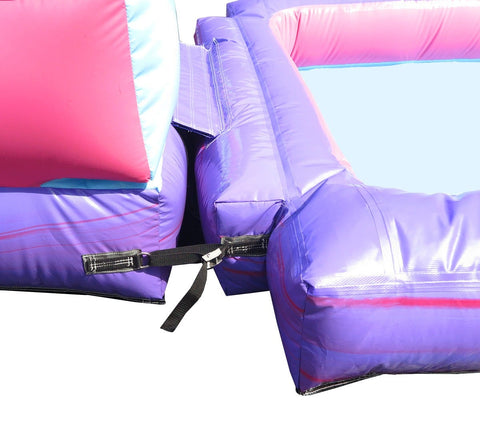 Rental Lite Deluxe Pink Inflatable Bounce House with Slide Combo with Blower and Pool
