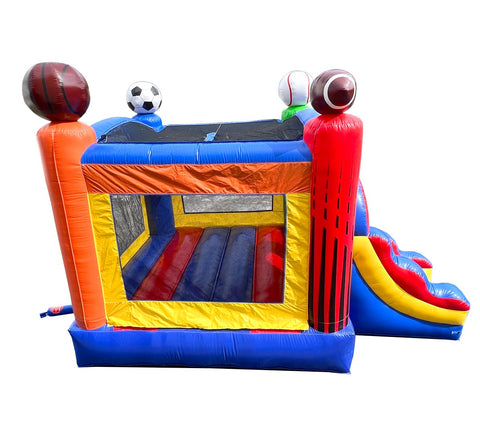 Rental Lite Deluxe Sports Inflatable Water Slide Bounce House Combo with Blower