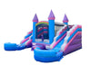 Image of Rental Lite Pink Double Slide Bounce House Combo with Blower, Removable Pools