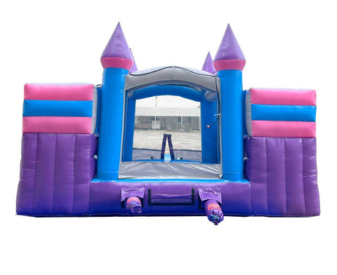 Rental Lite Pink Double Slide Bounce House Combo with Blower, Removable Pools