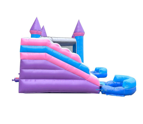 Rental Lite Pink Double Slide Bounce House Combo with Blower, Removable Pools
