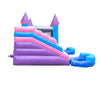 Image of Rental Lite Pink Double Slide Bounce House Combo with Blower, Removable Pools