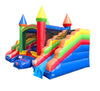 Image of Rental Lite Rainbow Double Slide Bounce House Combo with Blower, Removable Pools