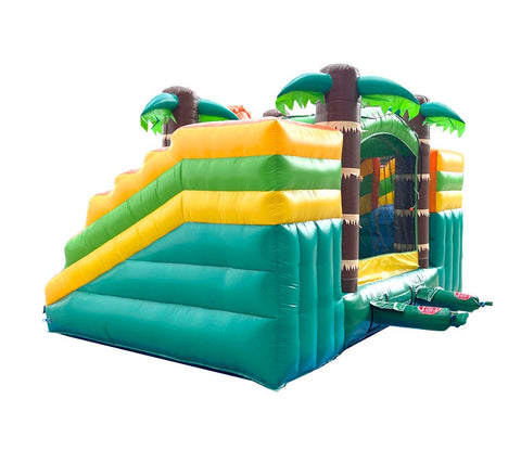 Rental Lite Tropical Double Slide Bounce House Combo with Blower, Removable Pools