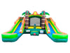 Image of Rental Lite Tropical Inflatable Double Water Slide Bounce House with Blower