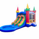 Rental Lite Modular Rainbow Dual Lane Combo with Blower and Non-Removable Splash Pool