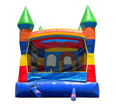 Rental Lite Rainbow Castle Smiley Face Bounce House Slide Combo with Blower