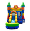 Image of Rental Lite Rainbow Castle Smiley Face Bounce House Slide Combo with Wet Pool Attachment