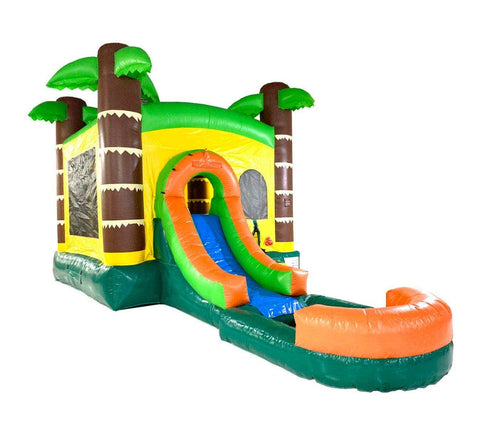 Rental Lite Tropical Bounce House Slide Combo with Non-Removable Pool