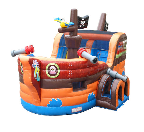 Deluxe Pirate Ship Bounce House and Slide Combo with Blower