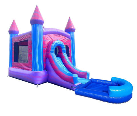 Rental Lite Deluxe Pink Marble Inflatable Bounce House with Slide Combo with Blower and Pool
