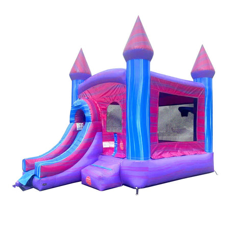 Rental Lite Deluxe Pink Marble Inflatable Bounce House with Slide Combo with Blower and Pool
