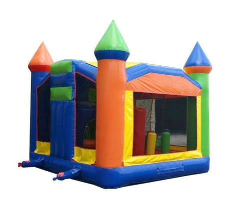 Buy Bounce House Near Me Rainbow Commercial Inflatable Bouncy Castle with Slide Combo and Blower
