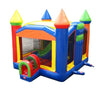 Image of Rainbow Inflatable Bounce House with Slide Combo and Blower