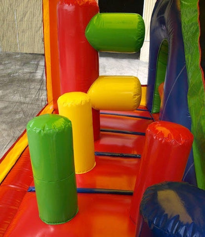 Sale on Rainbow Commercial Inflatable Bounce House Castle with Slide Combo and Blower