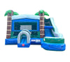Image of Modular Tropical Blue Marble Inflatable Water Slide Bounce House Combo with Blower