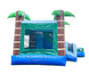 Image of Modular Tropical Blue Marble Inflatable Water Slide Bounce House Combo with Blower