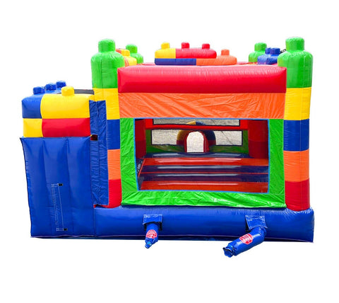 Modular Building Block Inflatable Water Slide Bounce House Combo with Blower by POGO Bounce House
