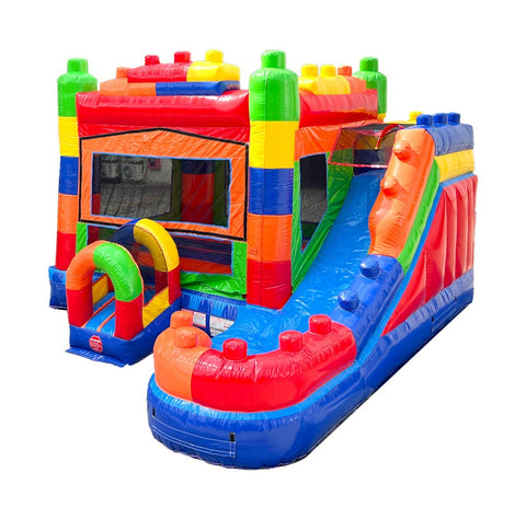 Modular Building Block Inflatable Water Slide Bounce House Combo with Blower by POGO Bounce House