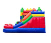 Image of Modular Building Block Inflatable Water Slide Bounce House Combo with Blower by POGO Bounce House