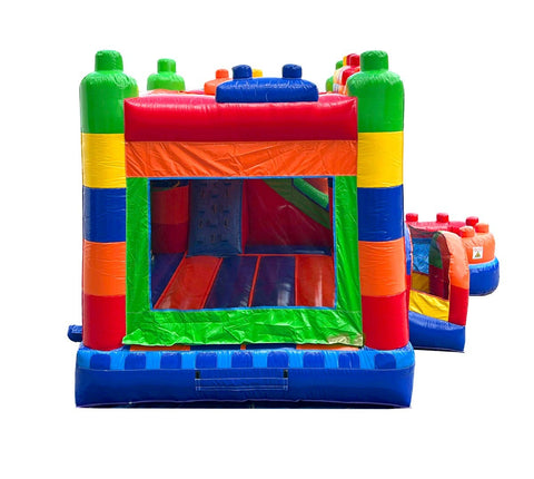 Modular Building Block Inflatable Water Slide Bounce House Combo with Blower by POGO Bounce House