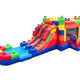 Building Block, Double Water Slide Bounce House with Blower