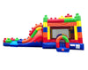 Image of Building Block, Double Water Slide Bounce House with Blower