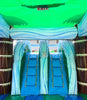 Image of Mega Tropical Blue Marble Dual Lane Inflatable Water Slide Bounce House Combo with Blower
