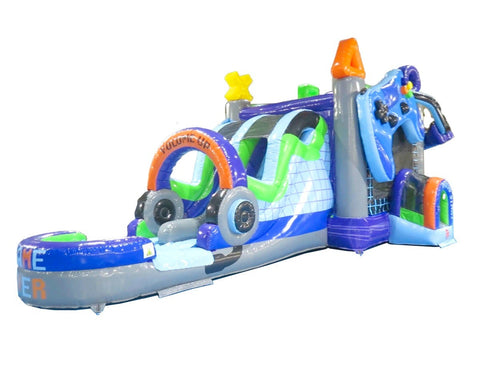 Video Game Mega Bounce House with Slide Combo with Blower