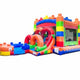 Kids Building Block Inflatable Bounce House with Slide and Blower