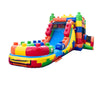 Image of Mega Building Block Inflatable Water Slide Bounce House with Blower