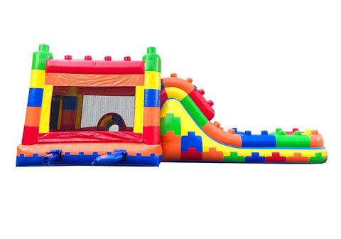 Mega Building Block Inflatable Water Slide Bounce House with Blower