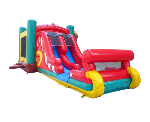 Christmas, Double Water Slide Bounce House with Blower