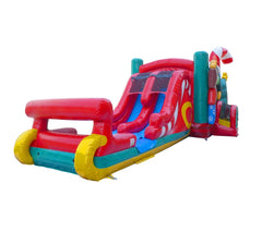 Christmas, Double Water Slide Bounce House with Blower