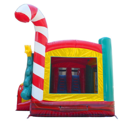 Christmas, Double Water Slide Bounce House with Blower