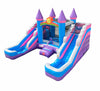 Image of Rental Lite Pink Inflatable Double Water Slide Bounce House with Blower