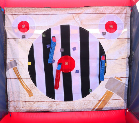 Interactive Throwing Game with Blower - Battle Axe, Red White and Blue