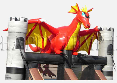 Green Dragon Inflatable Slide for Sale