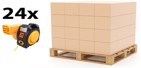 Pallet of 24 Zoom XLT 2 HP Commercial Inflatable Bounce House Blowers – Front Angle View