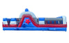 Image of 30' Red White and Blue Marble Inflatable Obstacle Course with Blower