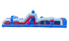 Image of 40' Red White Blue Marble Inflatable Obstacle Course with Blower