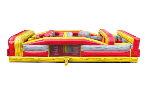 7-Element Red Marble Inflatable Obstacle Course with Blower