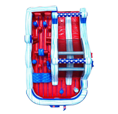 Radical Run Obstacle Course with Blower - Red White and Blue Marble