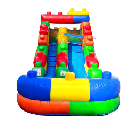 Rental Lite 12' Building Block Water Slide with Blower