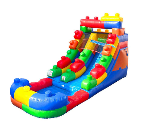 Rental Lite 12' Building Block Water Slide with Blower