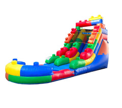 Rental Lite 15' Building Block Water Slide with Blower